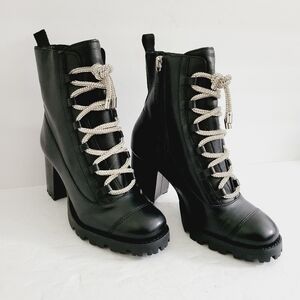 NEW Schutz Kaile Mid Glam Black Leather Boots Size 5